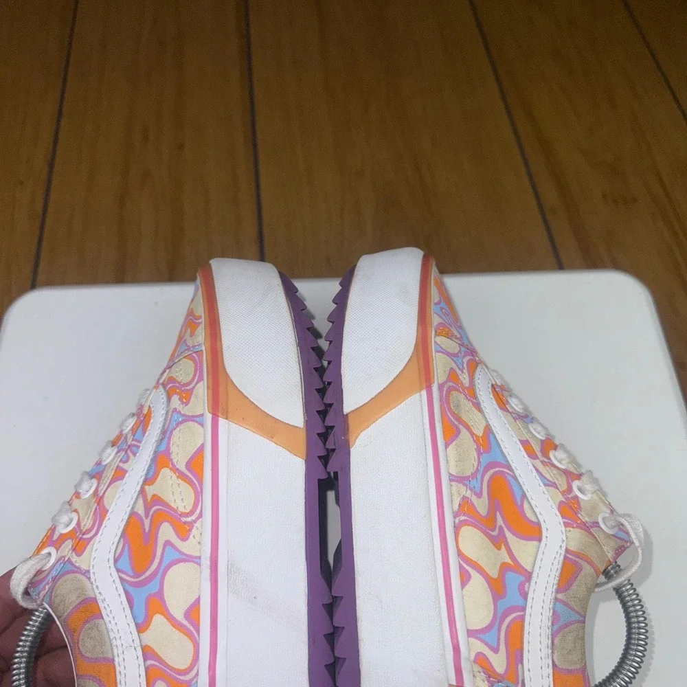 Vans Old‎ Skool Platform Psychedelic Swirl Orange Blue Low Top Shoes Womens 6